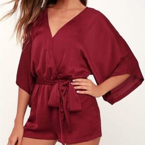 Lulu’s Ain't It Grand Wine Red Romper